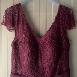 Azazie grape bridesmaid dress